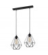 Karo Straight Bar Pendant Ceiling Light Black 50cm