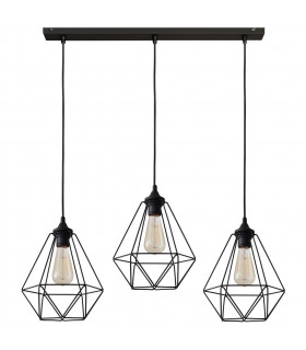 Karo Straight Bar Pendant Ceiling Light Black 78cm-1