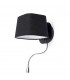 1 Light Indoor Wall Light Black with Reading Lamp, E27 - 2