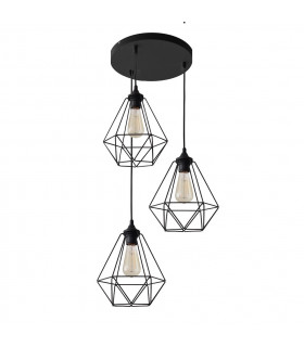 Karo Cluster Pendant Ceiling Light Black 32cm