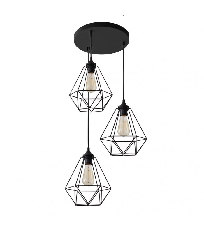 Karo Cluster Pendant Ceiling Light Black 32cm