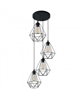 Karo Cluster Pendant Ceiling Light Black 35cm
