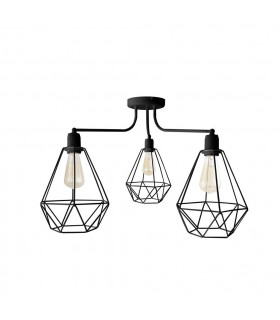 Karo Multi Arm Semi Flush Ceiling Light Black 75cm