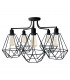 Karo Multi Arm Semi Flush Ceiling Light Black 75cm