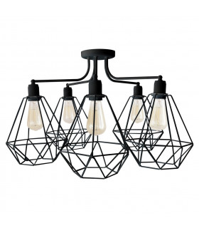 Karo Multi Arm Semi Flush Ceiling Light Black 75cm
