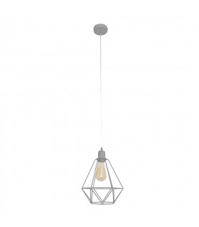 Karo Wire Frame Pendant Ceiling Light Grey 24cm-1