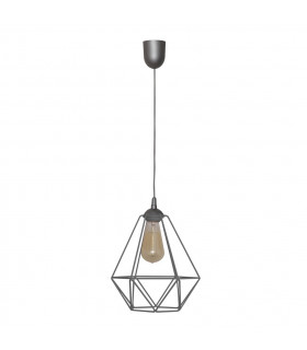 Karo Wire Frame Pendant Ceiling Light Grey 24cm