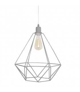 Karo Wire Frame Pendant Ceiling Light Grey 35cm-3