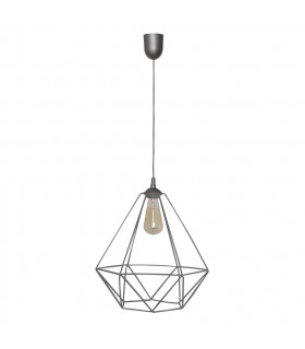 Karo Wire Frame Pendant Ceiling Light Grey 35cm