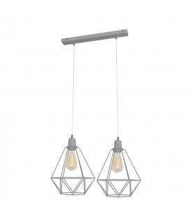 Karo Straight Bar Pendant Ceiling Light Grey 50cm