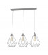 Karo Straight Bar Pendant Ceiling Light Grey 78cm