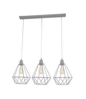 Karo Straight Bar Pendant Ceiling Light Grey 78cm