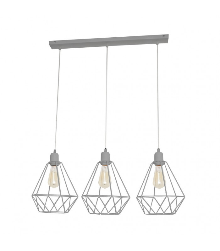 Karo Straight Bar Pendant Ceiling Light Grey 78cm