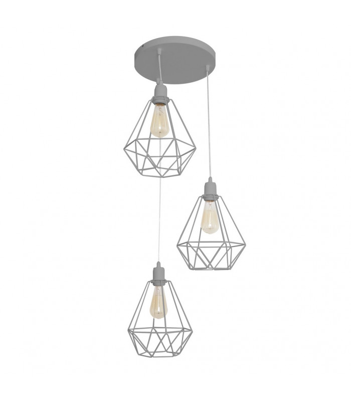 Karo Cluster Pendant Ceiling Light Grey 32cm