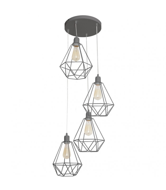 Karo Cluster Pendant Ceiling Light Grey 35cm