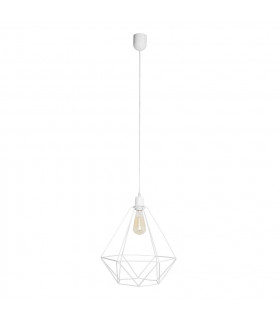 Karo Wire Frame Pendant Ceiling Light White 35cm