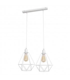 Karo Straight Bar Pendant Ceiling Light White 50cm