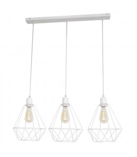 Karo Straight Bar Pendant Ceiling Light White 78cm