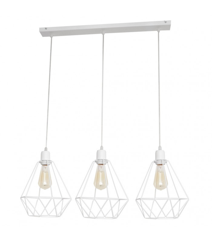 Karo Straight Bar Pendant Ceiling Light White 78cm
