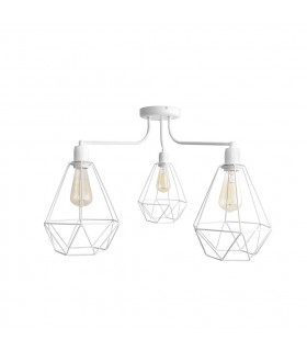 Karo Multi Arm Semi Flush Ceiling Light White 75cm