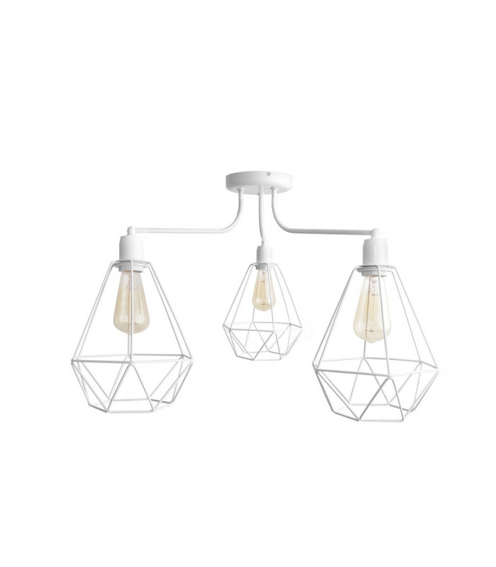 Karo Multi Arm Semi Flush Ceiling Light White 75cm