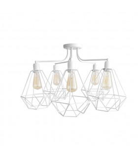 Karo Multi Arm Semi Flush Ceiling Light White 75cm
