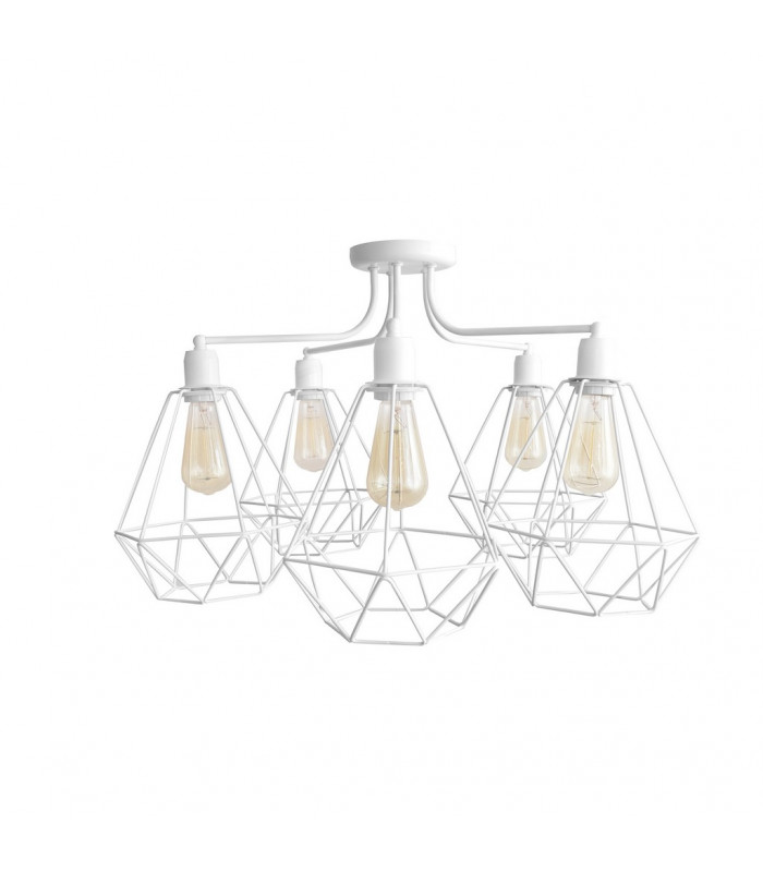 Karo Multi Arm Semi Flush Ceiling Light White 75cm