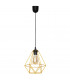 Karo Wire Frame Pendant Ceiling Light Black Orange 24cm-1