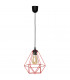 Karo Wire Frame Pendant Ceiling Light Black Red 24cm-1
