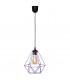 Karo Wire Frame Pendant Ceiling Light Black Purple 24cm-1