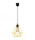 Karo Wire Frame Pendant Ceiling Light Black Yellow 24cm-1