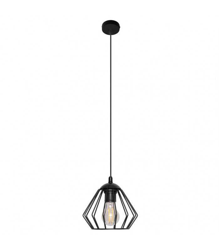 Agat Wire Frame Pendant Ceiling Light Black 18cm-1