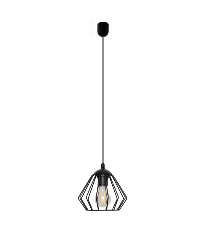 Agat Wire Frame Pendant Ceiling Light Black 18cm-1