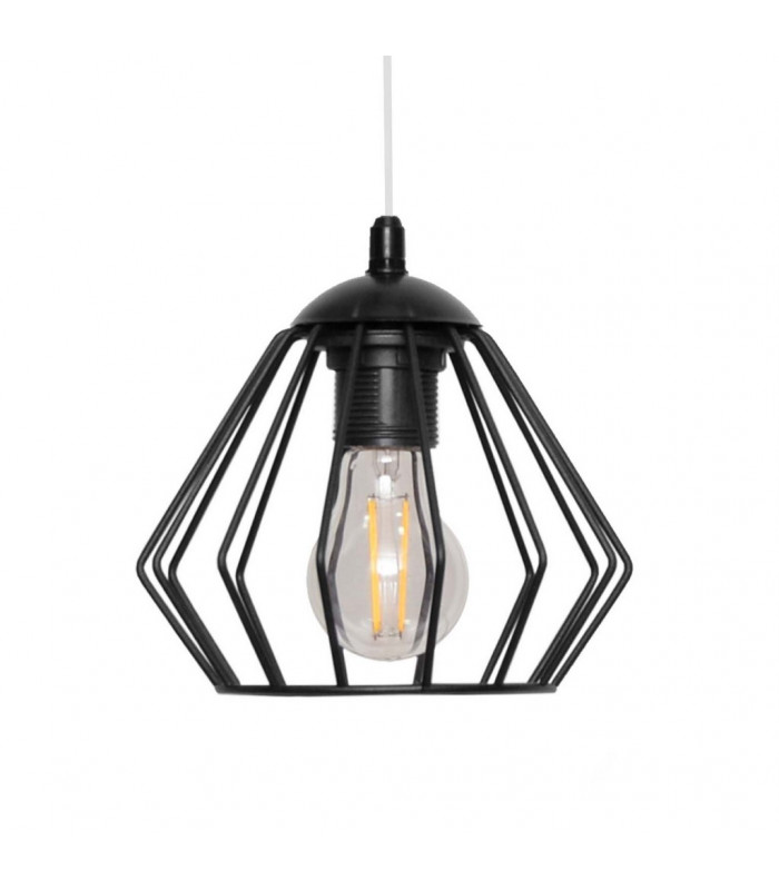 Agat Wire Frame Pendant Ceiling Light Black 18cm-3