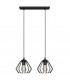 Agat Straight Bar Pendant Ceiling Light Black 40cm