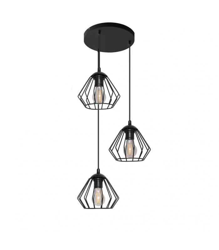 Agat Cluster Pendant Ceiling Light Black 38cm