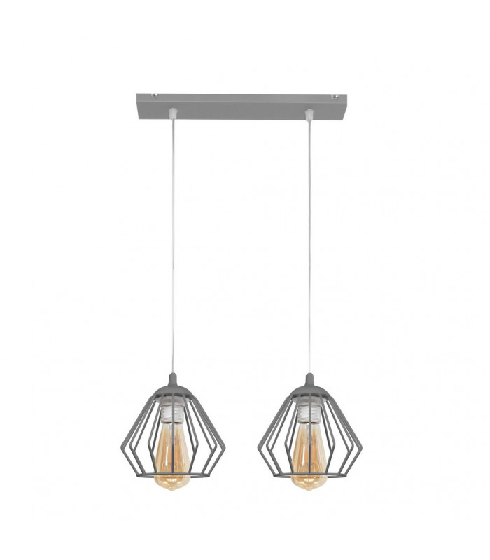 Agat Straight Bar Pendant Ceiling Light Grey 40cm