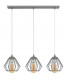 Agat Straight Bar Pendant Ceiling Light Grey 65cm
