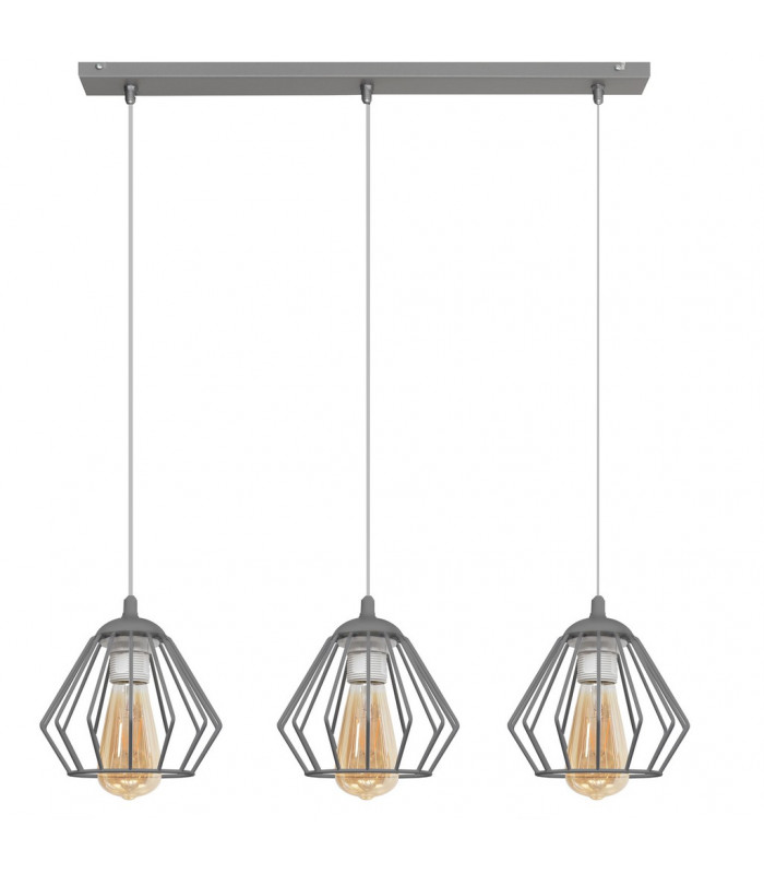Agat Straight Bar Pendant Ceiling Light Grey 65cm