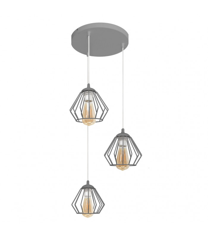 Agat Cluster Pendant Ceiling Light Grey 38cm