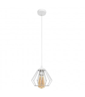 Agat Wire Frame Pendant Ceiling Light White 18cm-1