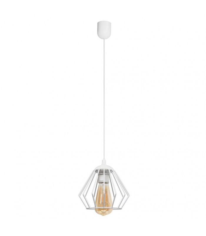 Agat Wire Frame Pendant Ceiling Light White 18cm-1