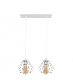 Agat Straight Bar Pendant Ceiling Light White 40cm