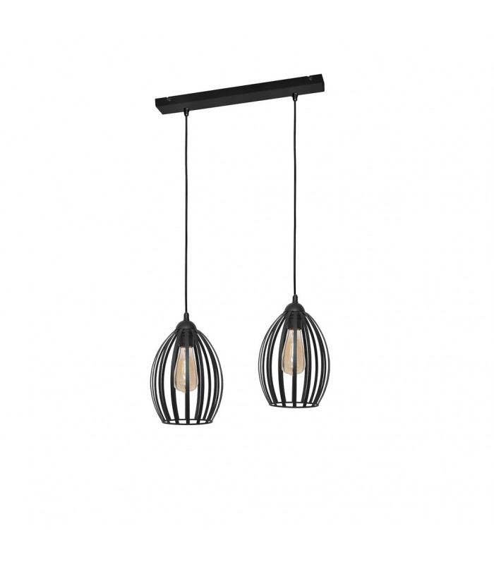 Dali Straight Bar Pendant Ceiling Light Black 45cm