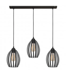 Dali Straight Bar Pendant Ceiling Light Black 70cm