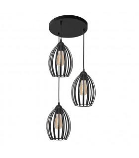 Dali Cluster Pendant Ceiling Light Black 38cm
