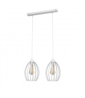 Dali Straight Bar Pendant Ceiling Light White 50cm