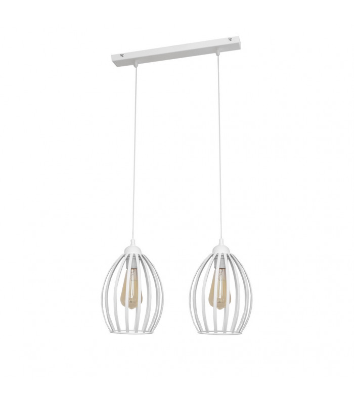 Dali Straight Bar Pendant Ceiling Light White 50cm