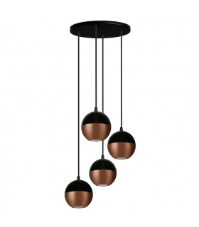 Midway Cluster Pendant Ceiling Light Black Copper 30cm