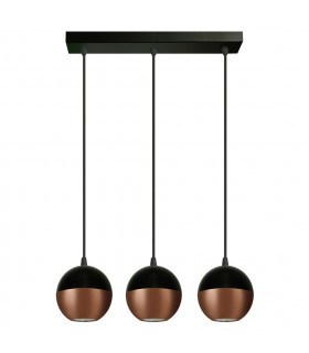 Midway Straight Bar Pendant Ceiling Light Black Copper 40cm-1